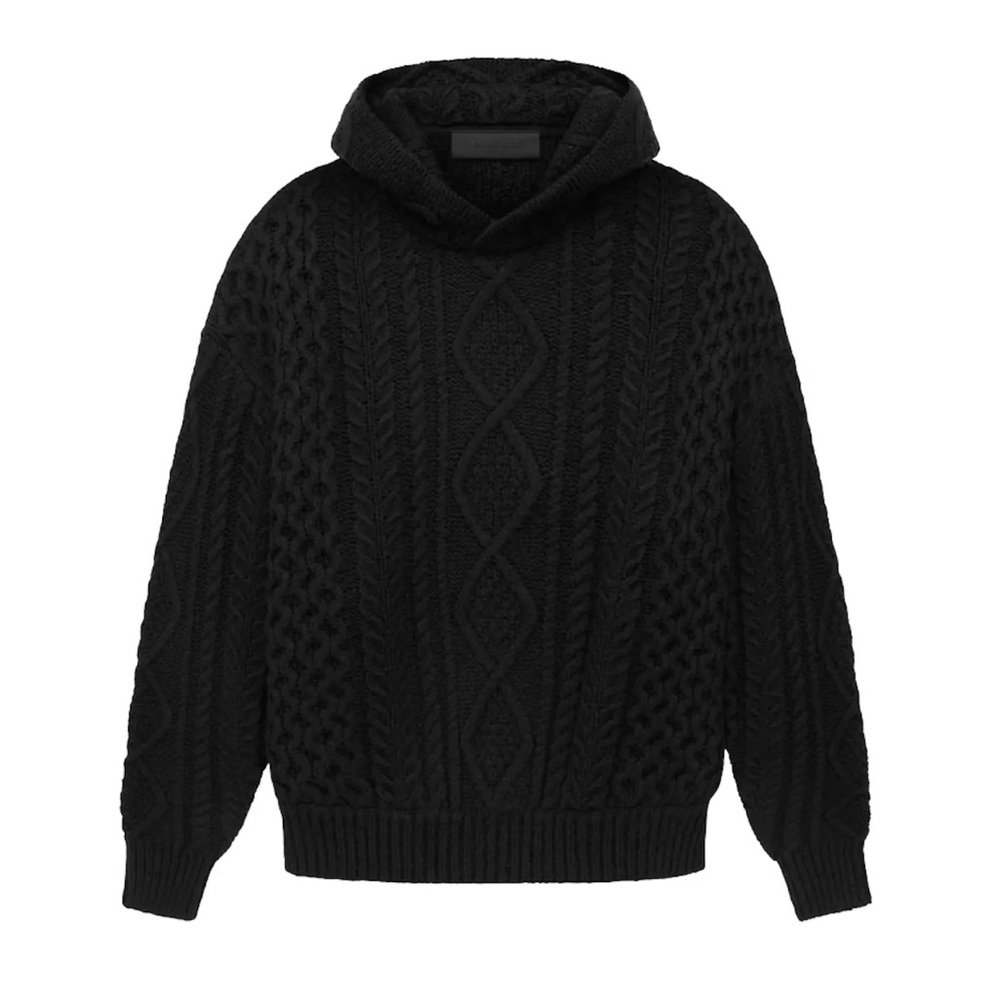 Fear of God Essentials Black Knit Hoodie